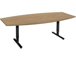 Offeco Bureau York Plus- Bureau - Bureautafel - Vergadertafel - Gaming bureau - Game bureau - Computertafel - Desk - Bureau Zwart - Verstelbaar bureau - Gaming Desk - Bureau tafel - Bureau verstelbaar   Havanna -240x120cm-- blad-  onderstel- x120