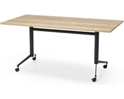 Offeco Klaptafel - Inklapbare eettafel - tafel - Bureau - Gaming Bureau - Computertafel -Game bureau - Thuiswerken - Bureau flexibel -160x80cm -Natuur eiken blad