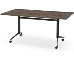Offeco Klaptafel - Inklapbare eettafel - tafel - Bureau - Gaming Bureau - Computertafel - Game bureau - Thuiswerken -Bureau flexibel - 160x80cm - Bruin eiken blad