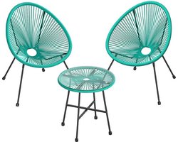 Offeco Tuinstoelen set  Terrasstoelen  Tuinstoelen kuip  Garden chairs  Tuinstoelen turquoise
