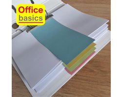 Office Basics Scheidingsstrook - tabbladen - gerecycled karton - assorti - 240x105mm recht - set 100 stuks