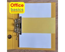 Office Basics Scheidingsstrook - tabbladen - gerecycled karton - geel - 240x105mm recht - set 100 stuks