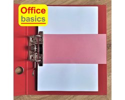 Office Basics Scheidingsstrook - tabbladen - gerecycled karton - rood - 240x105mm recht - set 100 stuks