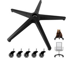Office Chair Cross Foot - 200kg - Duurzame Zwarte Metalen Basis - 70 cm Diameter - Universeel voor Wielen 11 mm x 22 mm en 50 mm Gasveer