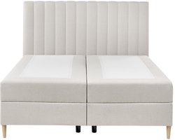 OFFICER - Boxspringbed - Gebroken wit - 160 x 200 cm - Polyester