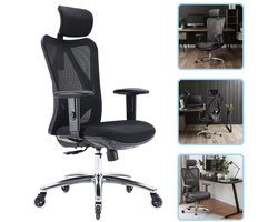 OfficeSense OS1000 Ergonomische Bureaustoel – NEN-EN 1335 - Bureaustoelen voor volwassenen - Verstelbaar - Incl. Verbeterde Wielen – Zwart