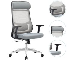 OfficeSense OS110 Bureaustoel – Ergonomische Bureaustoel – 3D Armleuningen – Verstelbare Hoofdsteun – Bureaustoelen voor Volwassenen