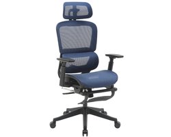 OfficeSense OS30 Ergonomische Bureaustoel - t/m 190 cm - NEN-EN 1335 - Verstelbaar - 3D Armleuningen - Mesh - Blauw