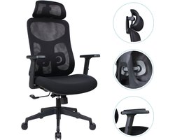 OfficeSense OS80 Ergonomische Bureaustoel - Verstelbare Lendensteun - Bureaustoelen voor Volwassenen - Zwart