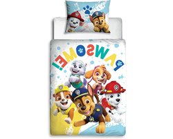 Officiële Paw Patrol Peuter Cot Bed Dekbedovertrek | Splodge Design Omkeerbaar 2-zijdig Junior Beddengoed Inclusief Bijpassende Kussensloop
