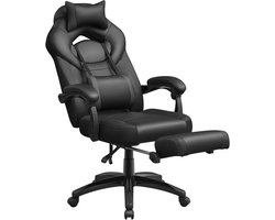 Offlice® Luxe Ergonomische Bureau stoel - In Hoogte Verstelbare Bureaustoel - Zwart Leer - Gamestoel