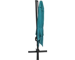 Offset parasol MOLOKAI vierkant 3x3m blauw + hoes