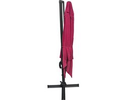 Offset parasol MOLOKAI vierkant 3x3m fuchsia + hoes