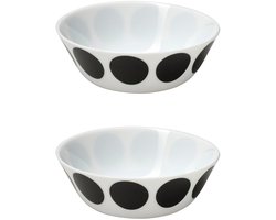OFTAST Kom 2 Mokers - Wit Zwart Stippenpatroon 15 cm