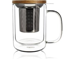 OGO Dubbelwandige/Thermische Theepot/theetas/infuser - met filter - 350ml