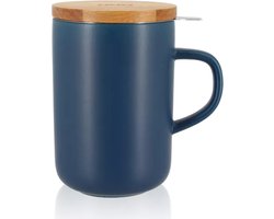 OGO Living Juliet theemok met deksel en theezeefje 475ML DONKERBLAUW