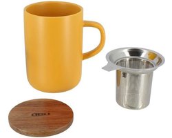 OGO Living - Theemok met zeef en deksel - Geel 475 ml