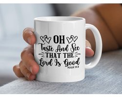 Oh Smaak En Zie Mok, Bijbel Vers Mok, Christelijke Mok Cadeau, Psalm 34 8 Mok, Inspirerende Mok, Religieuze Mok, Gepersonaliseerde Mok
