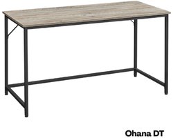 Ohana DT - Bureau - Computertafel - Computerbureau - 140x60x76 CM - Strak En Modern Design - Eenvoudige Montage - Grijs Houtlook