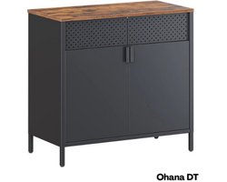 Ohana DT - Dressior - Archiefkast - Opbergkast - Multifunctioneel - Magnetische Deuren - Verstelbare Planken - Industrieel - Zwart