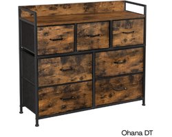 Ohana DT - Dressoir Kasten - Dressoirs - Dressoir Kasten Industrieel - 7 Lades - Metalen Frame - Snelle Montage - Compact En Ruim