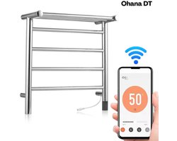 Ohana DT - Handdoekradiator - Handdoek Verwarmer - Handdoek Radiotor Elektrisch - 45W - Slimme Bediening Via Wifi - 45-65 C
