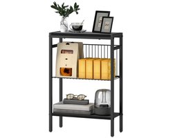 Ohana DT - Sidetable - Consoletafel - Bijzettafel - 2 Niveaus - Stalen Frame - 43×18×62 CM - Eenvoudige Montage - Zwart