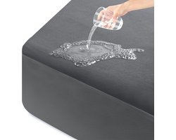 Ohano Waterdichte matrasbeschermer, 140 x 200 cm, fijn flanel, microvezel hoeslaken, incontinentie-oplegger, vochtbescherming, hoeslaken, waterdichte en ademende matrashoes, grijs