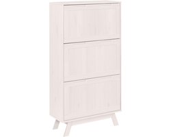 Ohio-Schoenenkast - 2-Kleps - Wit Grenen