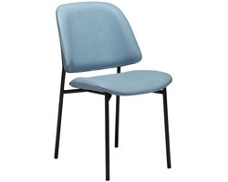 Ohmy Dan-Form eetkamerstoel PU-kunstleer blauw.