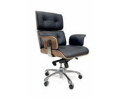 OHNO Furniture Oslo Bureaustoel - stoel, bureaustoel, kantoormeubels, kantoorstoel, Zwart, Walnoothout