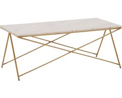 OHNO - Scott Salontafel - Wit Marmerlook Blad - Gouden poten
