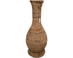Ohoi Grote Decoratieve Vaas – Naturel Zeegras – Handgemaakt – 70 x 28 cm