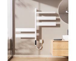 Oihpaw Badkamer Radiator Handdoekradiator Elektrische Badkamer Radiator Elektrisch, Werkt met Alexa, Google Home en App