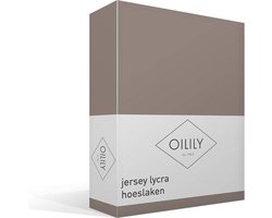 Oilily Jersey Lycra - Hoeslaken - Tweepersoons - 140/160x200/220 cm - Taupe