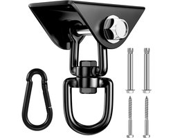 OIMG Robuuste plafondhaak - Plafondhaak - Roestvrij staal - Draagvermogen van 450 kg - 360 graden draaibare schommelhaak - Met schroeven - Geschikt voor houten balken en betonnen plafonds - Hangstoelen - schommels - yogahanddoeken - zandzakken