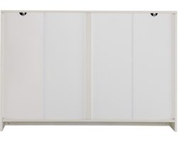 Ojiuboo-Opbergkast met zes laden – Luxe boogontwerp + metalen handgreep – Crèmewitte ladekast met grote inhoud voor woonkamer/slaapkamer – Afmeting 120x40x82cm