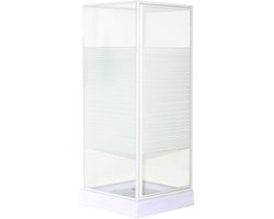 OK douchecabine draaideur met zijwand 80x80x185 cm wit