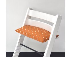 Oker stars zitkussen voor de stokke tripp trapp kinderstoel- vuilafstotend- gecoat-okergeel-liefleukenhip