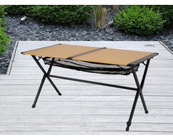 Oklahoma Camping Roltafel - bamboelook - 140x80x70 cm - verstelbare poten