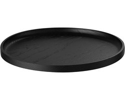 Oku Ronde Tray / Dienblad Black | Zwart | Hout