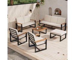 OKWISH Fauteuil - 1-Zits Comfortstoel Met Zachte Bekleding - Voor Woonkamer Of Slaapkamer - Stof - Neutraal