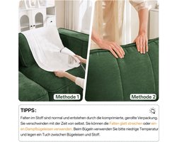 OKWISH Hoekbank – 2-Zits Modulaire L-Vormige Bank Met Hocker – Diepe Zitting, 32D Schuim En Antislip Basis – Woonkamer – Polyester – Groen