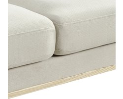 OKWISH Loveseat Zitbank 2 Zits - Met Usb Aansluiting En Speelse Armleuningen - Voor Woonkamer Slaapkamer Of Kantoor - Hout En Polyester - Beige