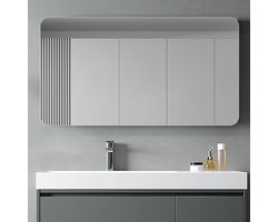 OKWISH Spiegel – Randloos R50 Afgeronde Hoeken – 5 mm Zilveren Spiegelglas – Glas – Zilver – Wandmontage Horizontaal Of Verticaal – HD En Anti-Explosiefolie