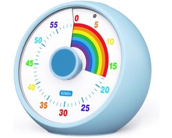 OKWISH Visuele Timer Regenboog - Tijdbeheer- Voor Kinderen En Diverse Ruimtes - 9,5 x 9,5 x 4 cm - ABS - Meerkleurig