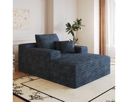 OKWISH Zitbank 1 Zits 115 x 159 cm Met Diepe Zit, Boneless Modulair, Zonder Montage, Voor Woonkamer En Slaapkamer, Stof, Blauw