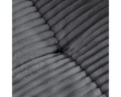 OKWISH Zitbank 2-Zits Compact - Zachte Ribstof Bekleding Met Gevoerde Kussens - Voor Woonkamer Appartement Of Slaapkamer - Hout En Stof - Grijs