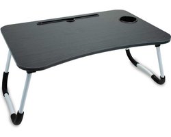 OLAF - Laptoptafel - Laptopstandaard - Ontbijttafel - Bedtafel - MDF Hout - Zwart - 60x40x28 cm