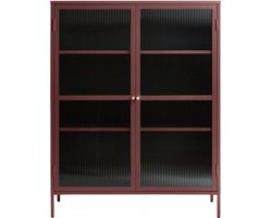 Olan glazen vitrinekast - 140 cm - rood